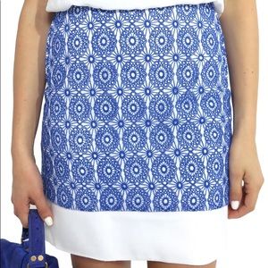 DVF blue lace mini skirt